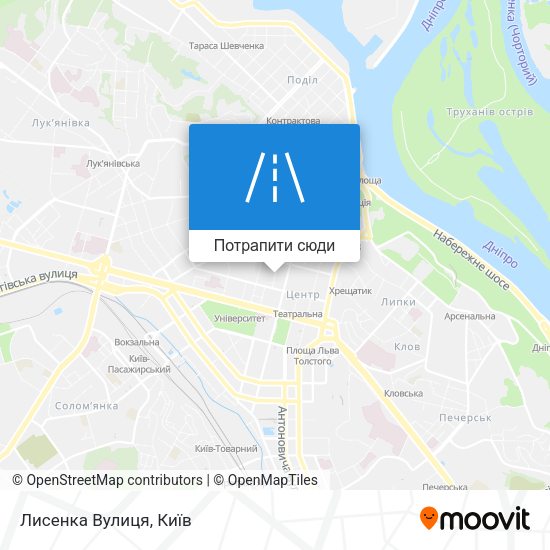 Карта Лисенка Вулиця