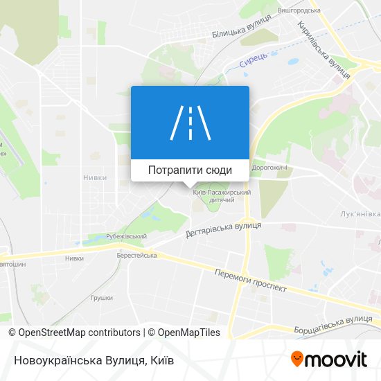 Карта Новоукраїнська Вулиця