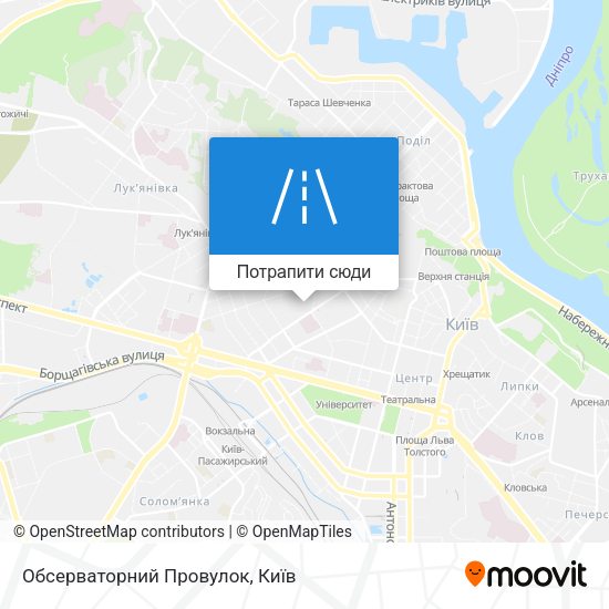 Карта Обсерваторний Провулок