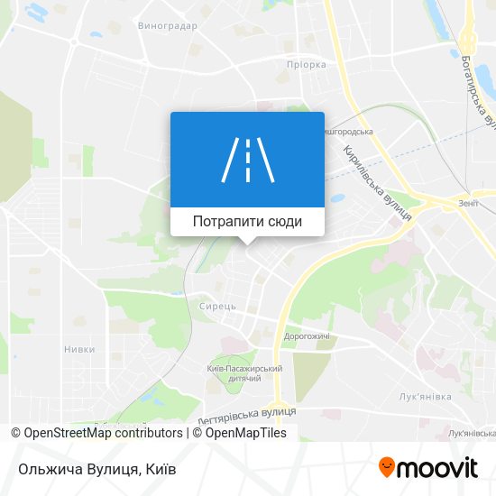 Карта Ольжича Вулиця