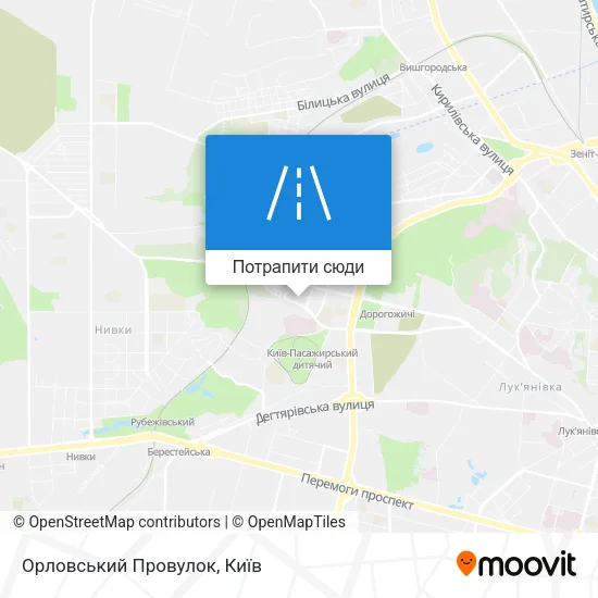 Карта Орловський Провулок