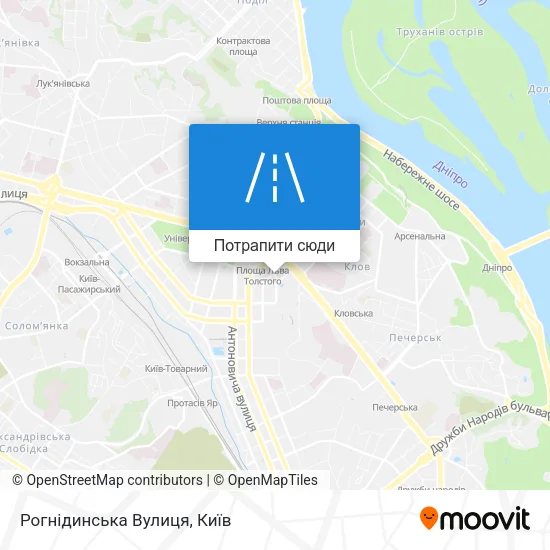 Карта Рогнідинська Вулиця