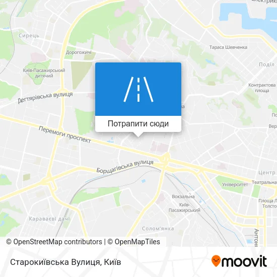 Карта Старокиївська Вулиця