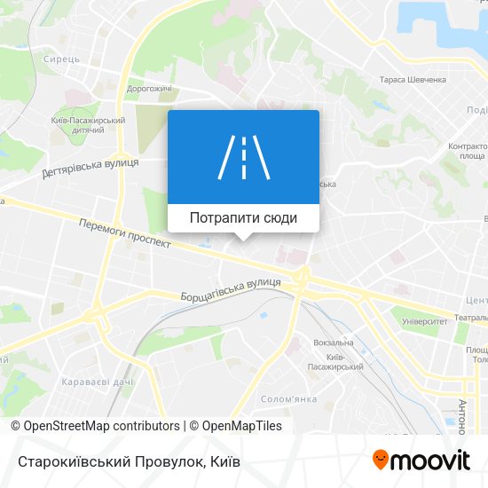 Карта Старокиївський Провулок