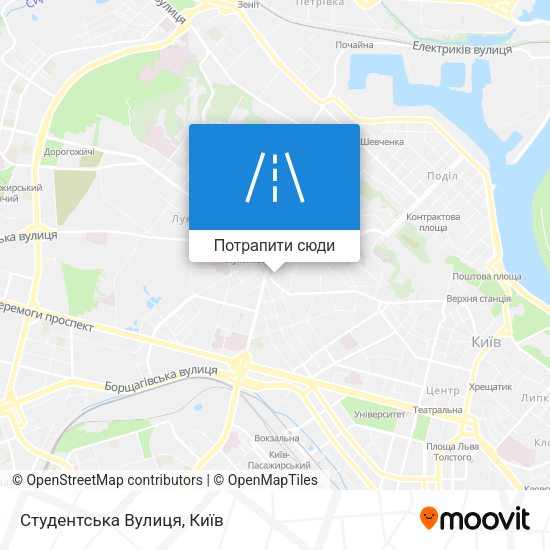 Карта Студентська Вулиця