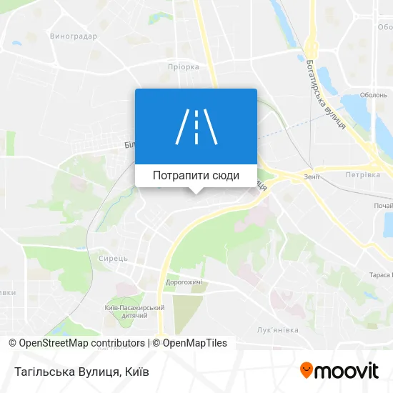 Карта Тагільська Вулиця