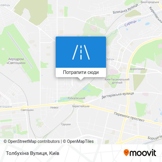 Карта Толбухіна Вулиця