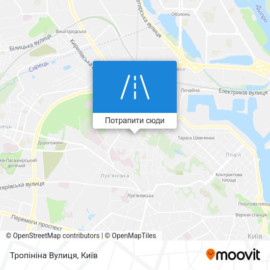 Карта Тропініна Вулиця