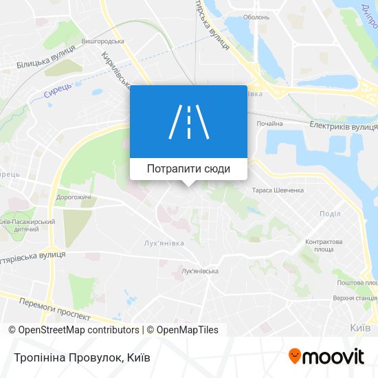Карта Тропініна Провулок