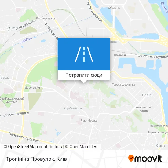 Карта Тропініна Провулок