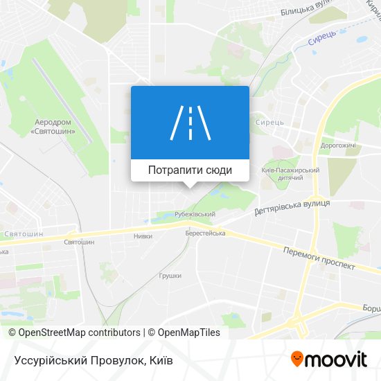 Карта Уссурійський Провулок