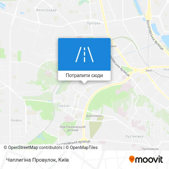 Карта Чаплигіна Провулок