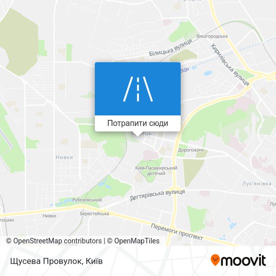 Карта Щусева Провулок
