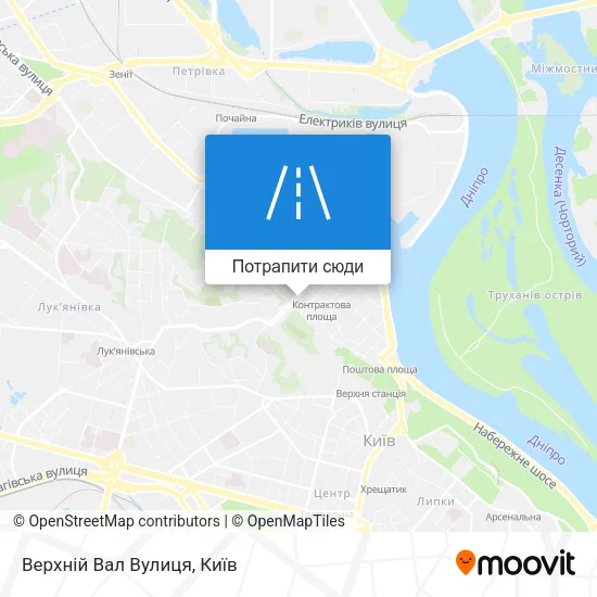 Карта Верхній Вал Вулиця