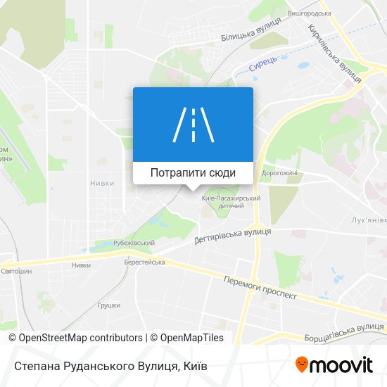 Карта Степана Руданського Вулиця