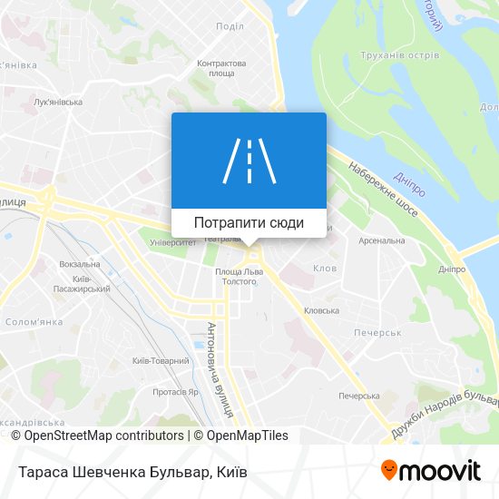 Карта Тараса Шевченка Бульвар