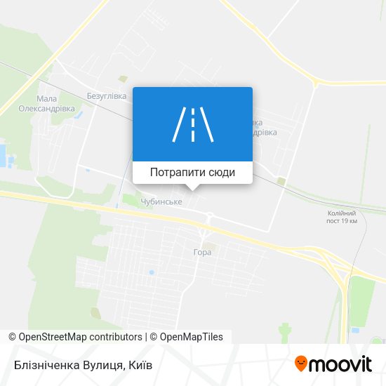 Карта Блізніченка Вулиця