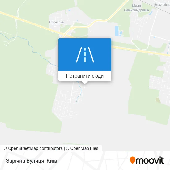 Карта Зарічна Вулиця