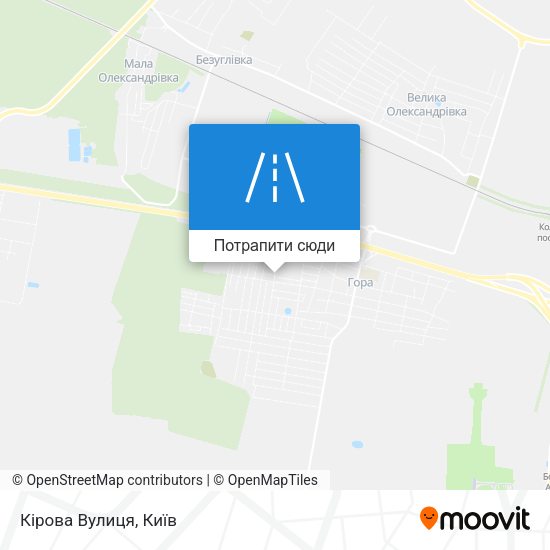 Карта Кірова Вулиця