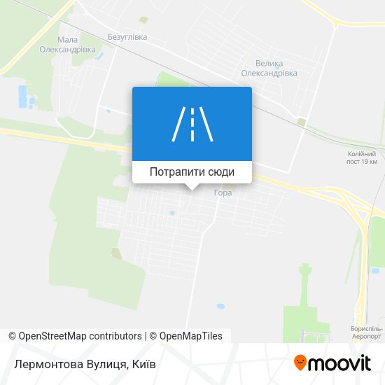 Карта Лермонтова Вулиця