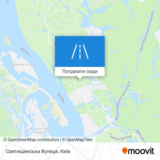 Карта Святищенська Вулиця