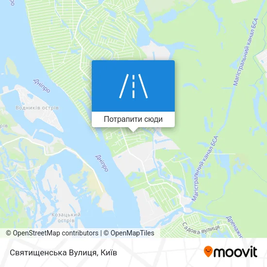 Карта Святищенська Вулиця