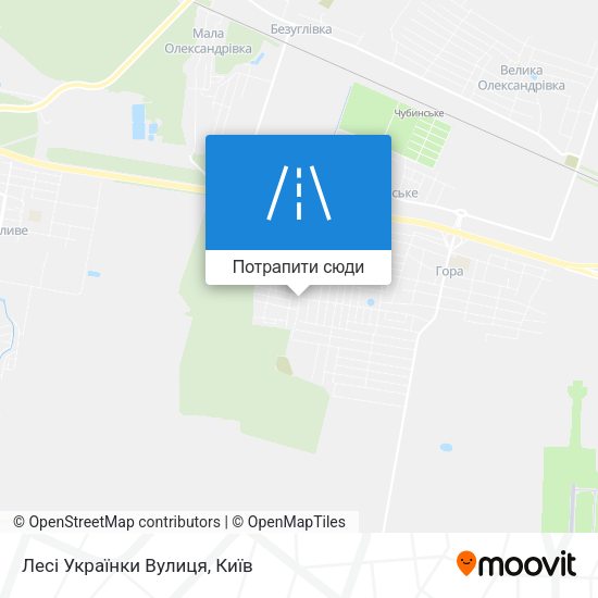 Карта Лесі Українки Вулиця
