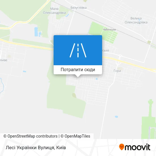 Карта Лесі Українки Вулиця