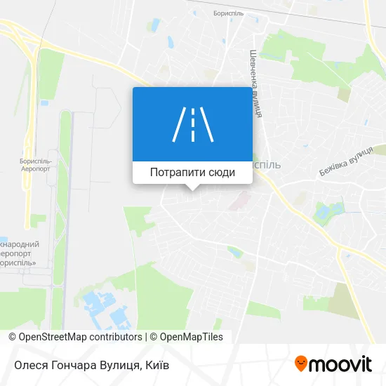 Карта Олеся Гончара Вулиця
