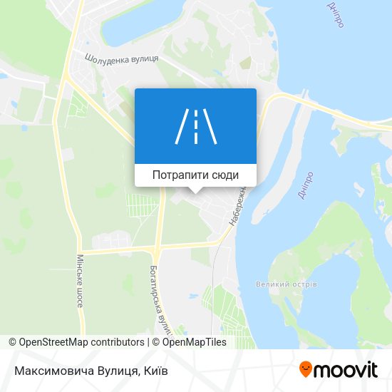 Карта Максимовича Вулиця