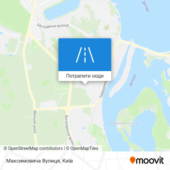 Карта Максимовича Вулиця