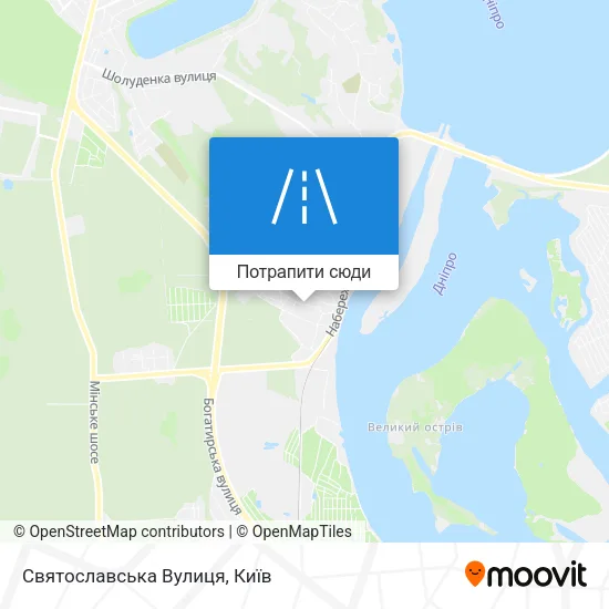 Карта Святославська Вулиця