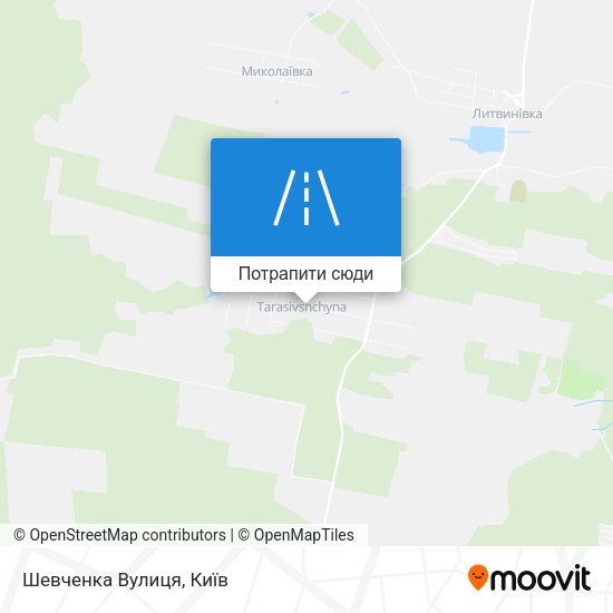 Карта Шевченка Вулиця