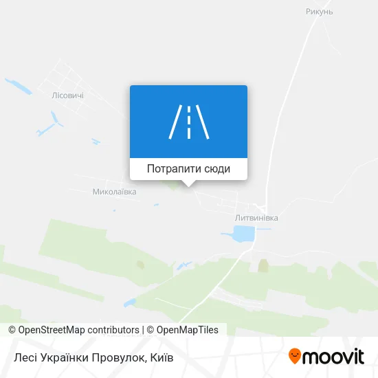 Карта Лесі Українки Провулок