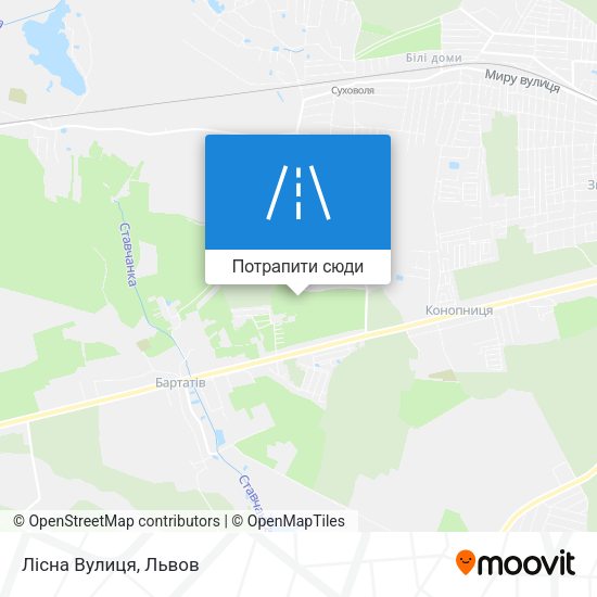 Карта Лісна Вулиця