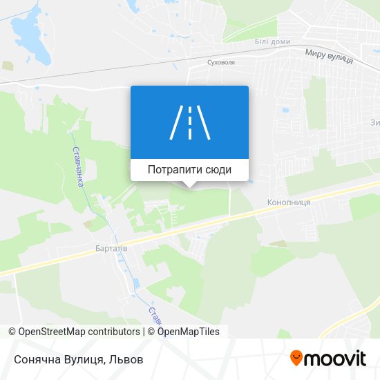 Карта Сонячна Вулиця