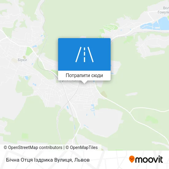 Карта Бічна Отця Іздрика Вулиця