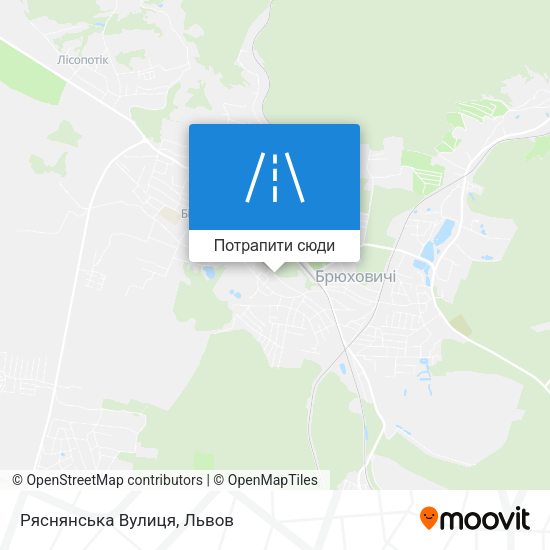 Карта Ряснянська Вулиця