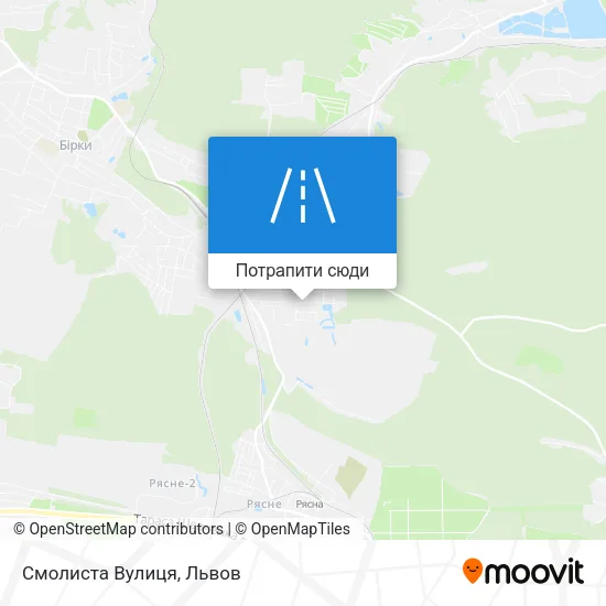 Карта Смолиста Вулиця