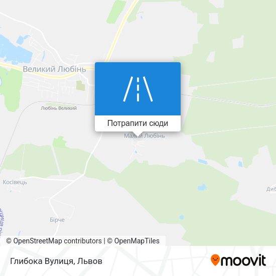 Карта Глибока Вулиця