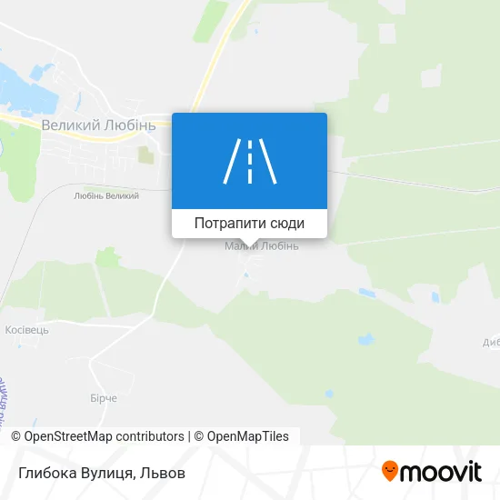Карта Глибока Вулиця