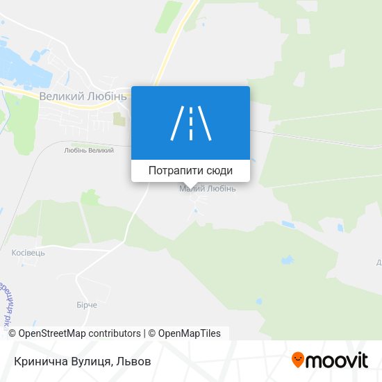 Карта Кринична Вулиця