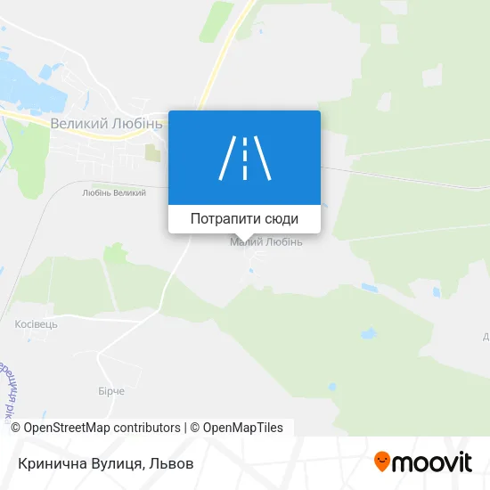 Карта Кринична Вулиця