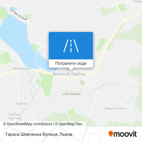 Карта Тараса Шевченка Вулиця