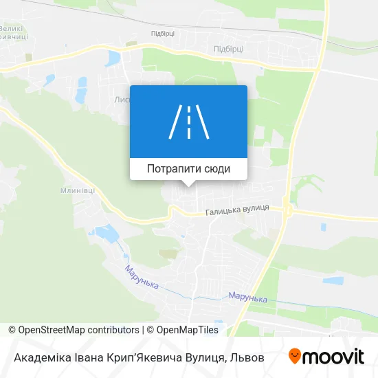 Карта Академіка Івана Крип’Якевича Вулиця