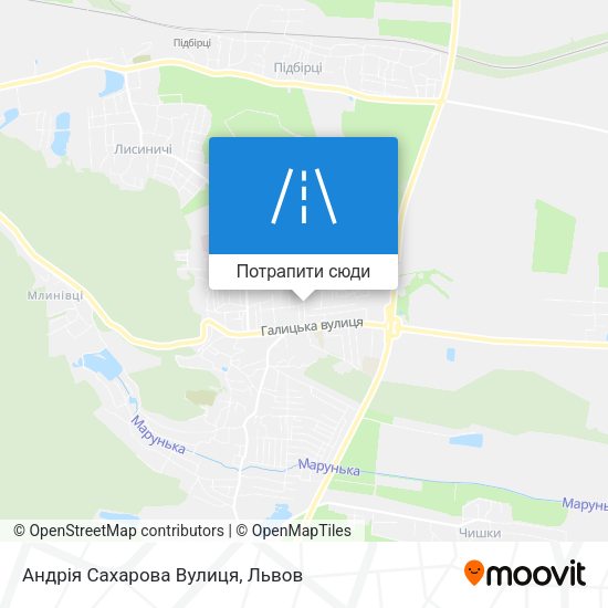 Карта Андрія Сахарова Вулиця