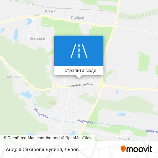 Карта Андрія Сахарова Вулиця