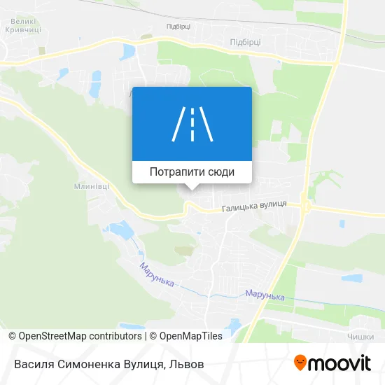 Карта Василя Симоненка Вулиця
