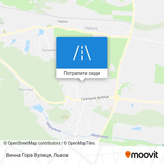 Карта Винна Гора Вулиця