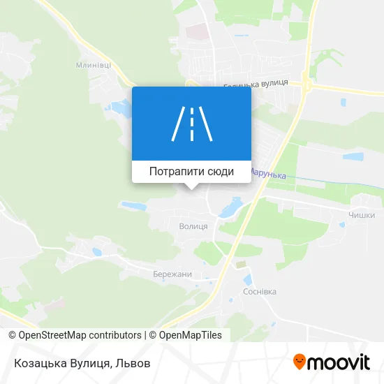 Карта Козацька Вулиця